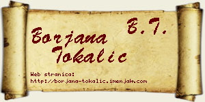 Borjana Tokalić vizit kartica